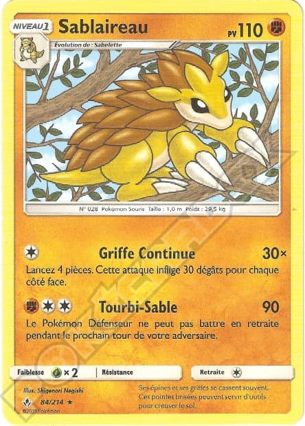 Carte Pokémon Sablaireau #84 — Alliance Infaillible