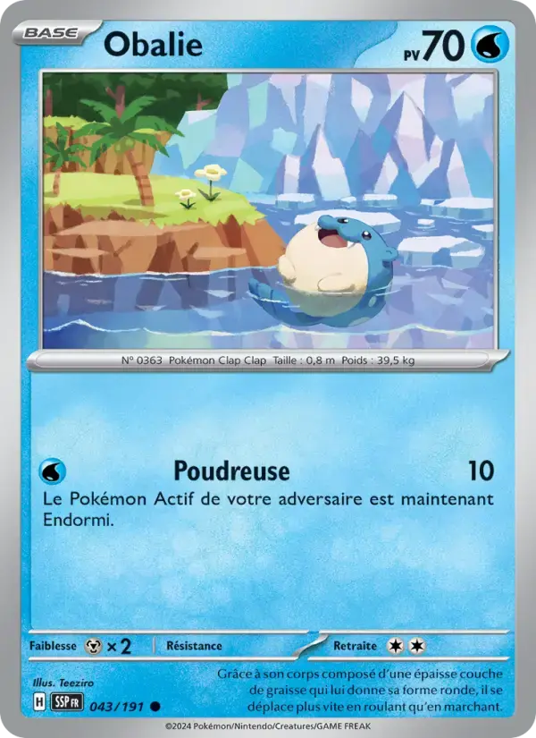 Carte Pokémon Obalie #043 — Étincelles Déferlantes