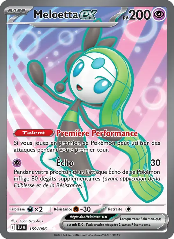 Carte Pokémon Meloetta-ex #159 — Foudre Noire