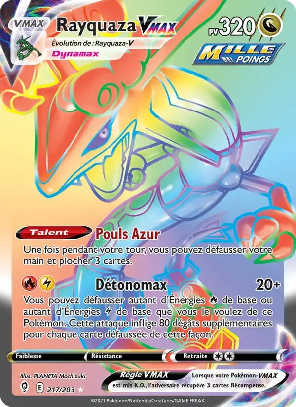 Carte Pokémon Rayquaza VMAX #217 — Évolution Céleste