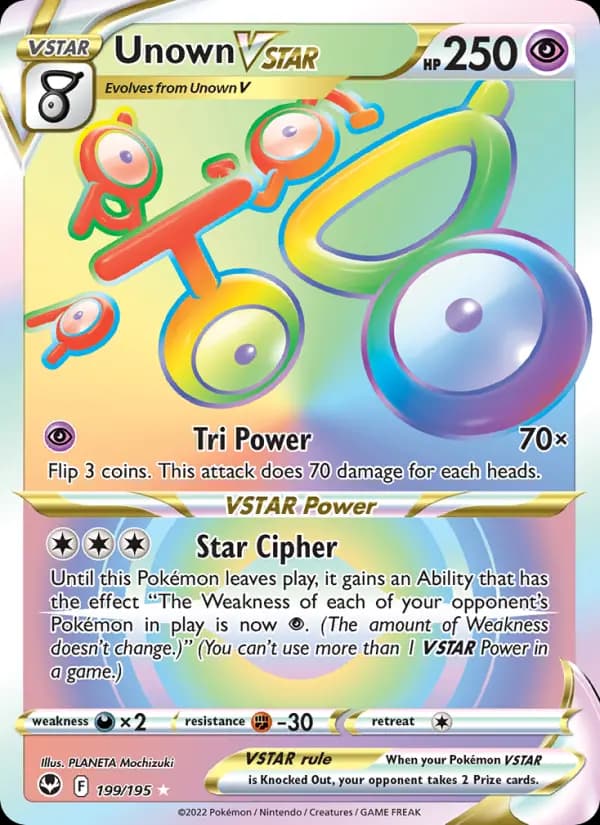 Unown VSTAR #199 — Silver Tempest