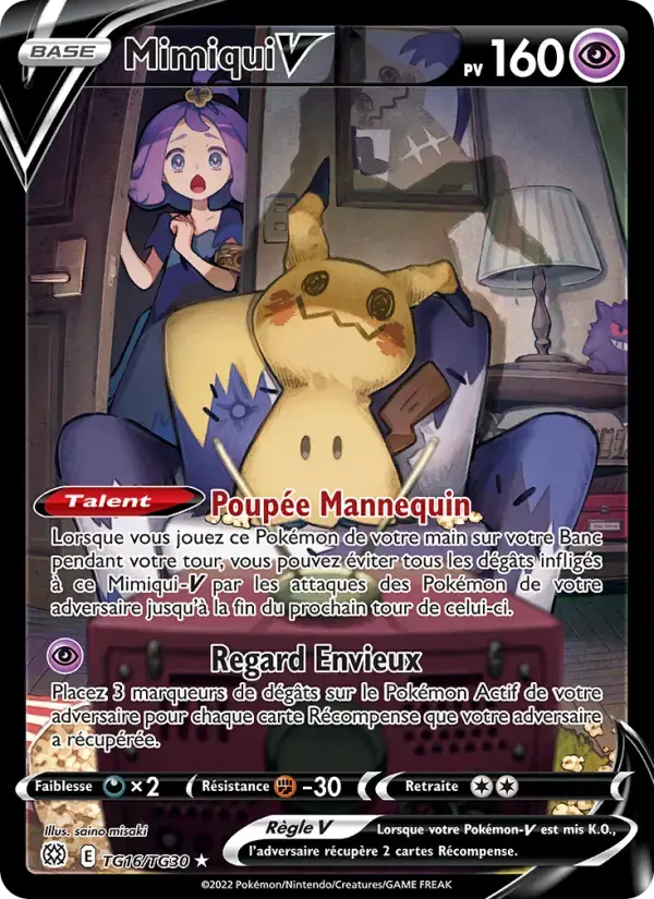Carte Pokémon Mimiqui V #TG16 — Stars Étincelantes