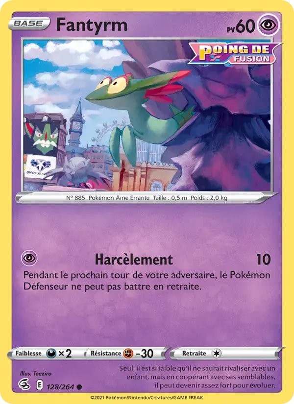 Carte Pokémon Fantyrm #128 — Poing de Fusion