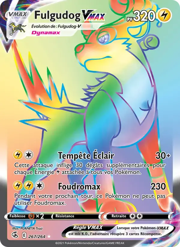 Carte Pokémon Fulgudog VMAX #267 — Poing de Fusion