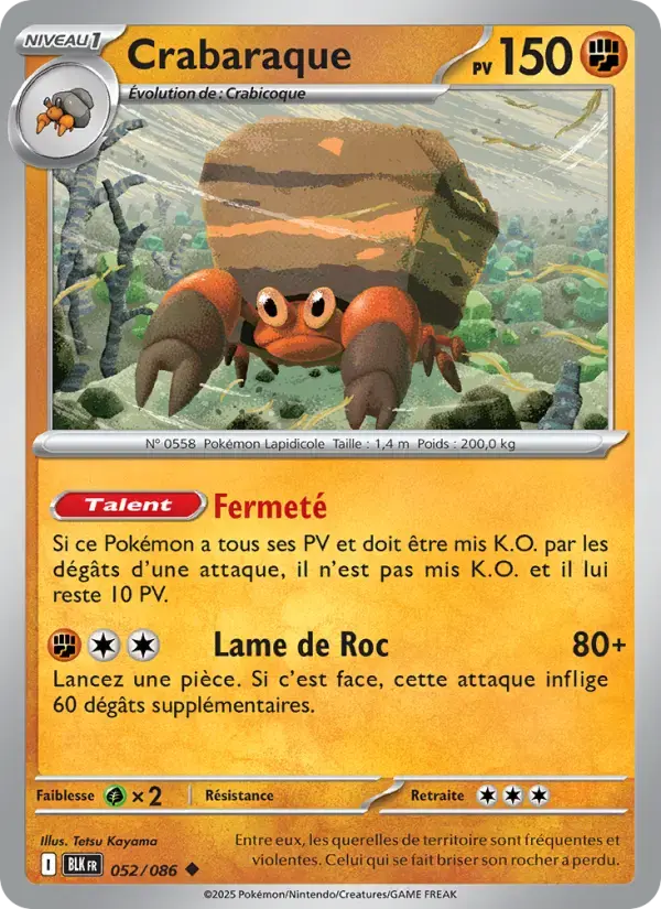 Carte Pokémon Crabaraque #052 — Foudre Noire