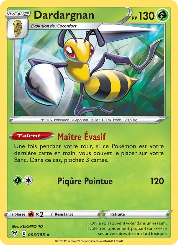Carte Pokémon Dardargnan #3 — Voltage Éclatant