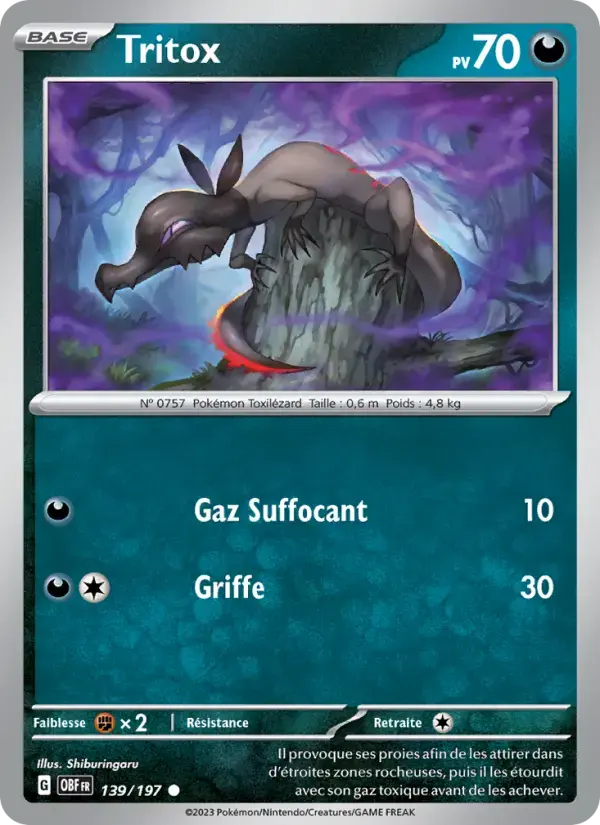 Carte Pokémon Tritox #139 — Flammes Obsidiennes