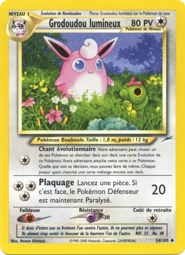 Carte Pokémon Grodoudou lumineux #54 — Neo Destiny