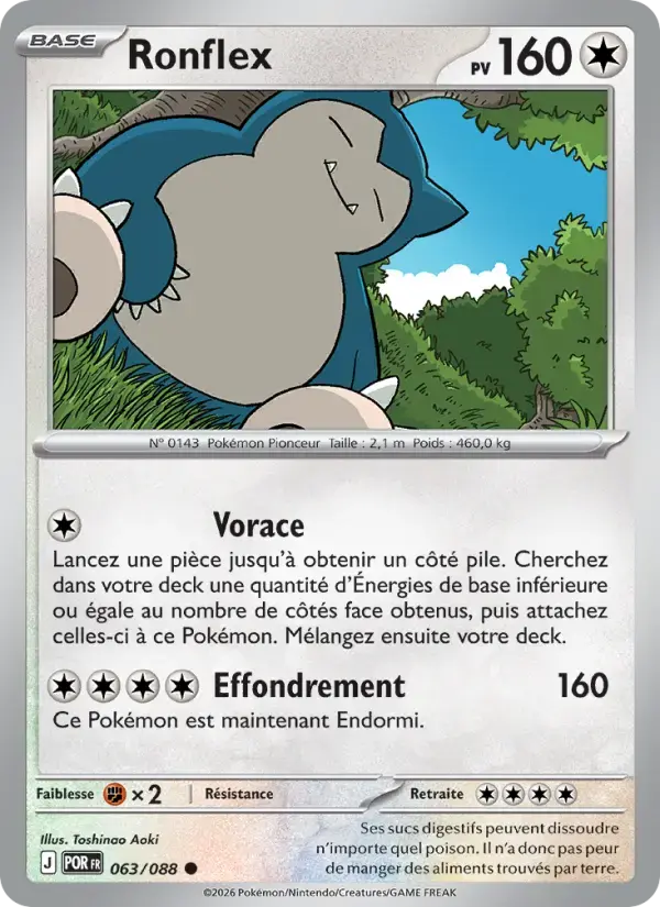 Carte Pokémon Ronflex #063 — Équilibre Parfait