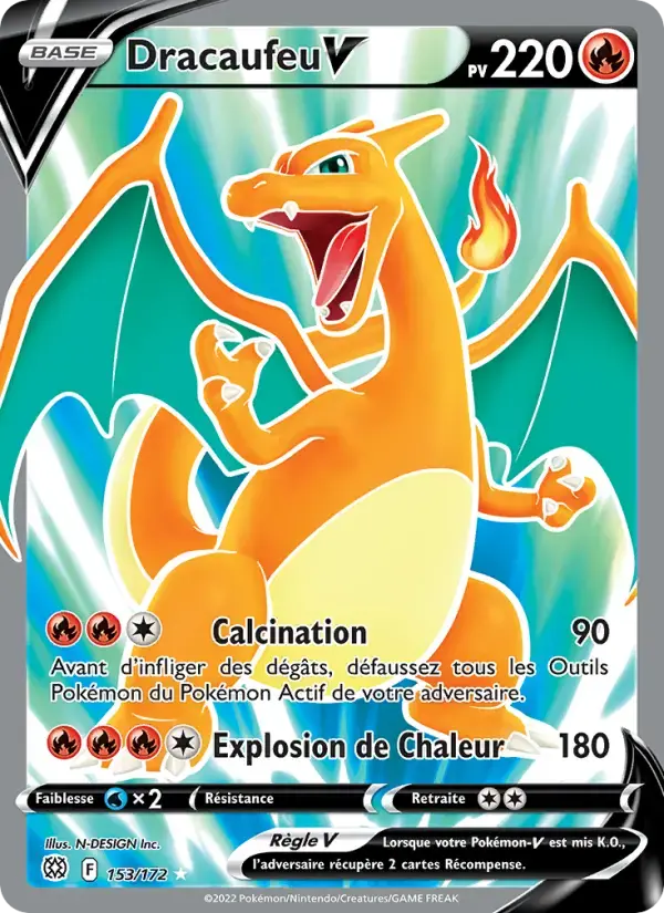 Carte Pokémon Dracaufeu V #153 — Stars Étincelantes