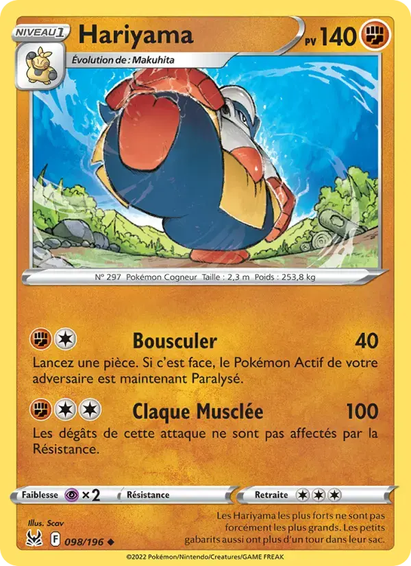 Carte Pokémon Hariyama #098 — Origine Perdue