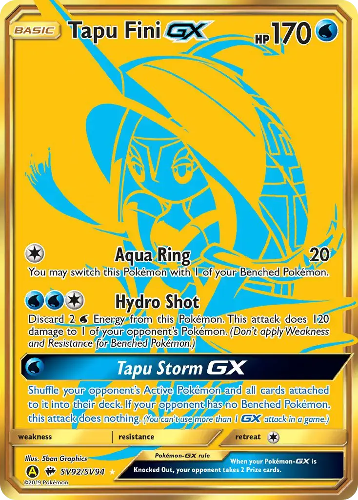 Tapu Fini-GX #SV92 — Hidden Fates