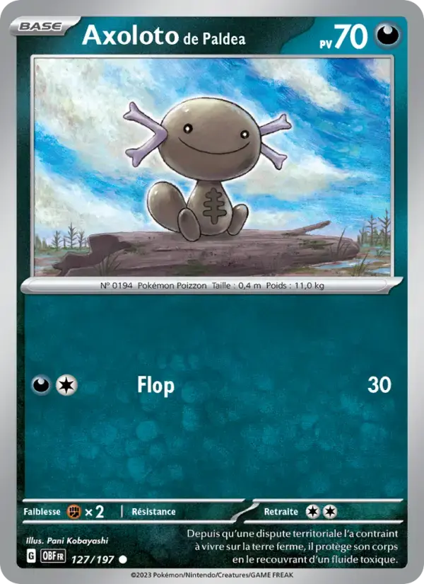 Carte Pokémon Axoloto de Paldea #127 — Flammes Obsidiennes