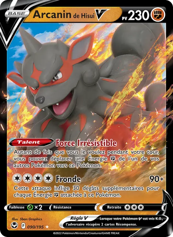 Carte Pokémon Arcanin de Hisui V #090 — Tempête Argentée