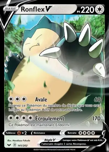 Carte Pokémon Ronflex-V #141/202 — Jumbo