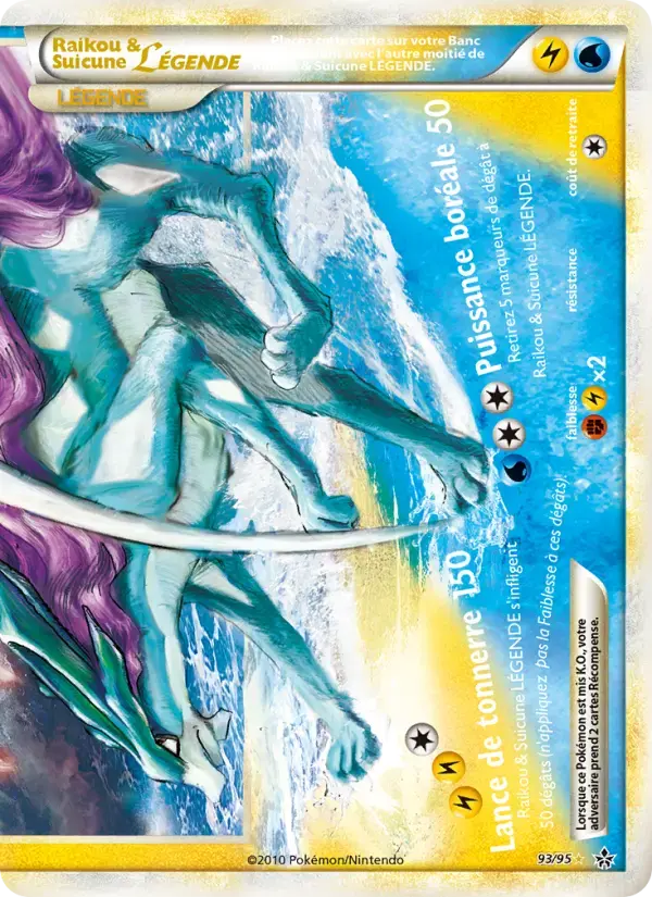 Carte Pokémon Raikou & Suicune LÉGENDE (bas) #93 — Déchaînement