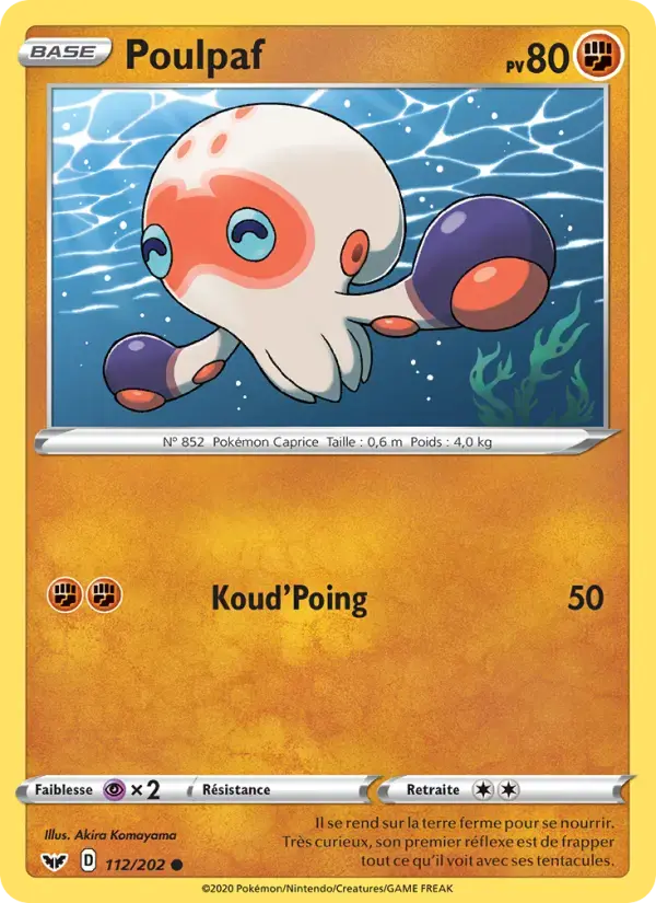 Carte Pokémon Poulpaf #112 — Épée et Bouclier