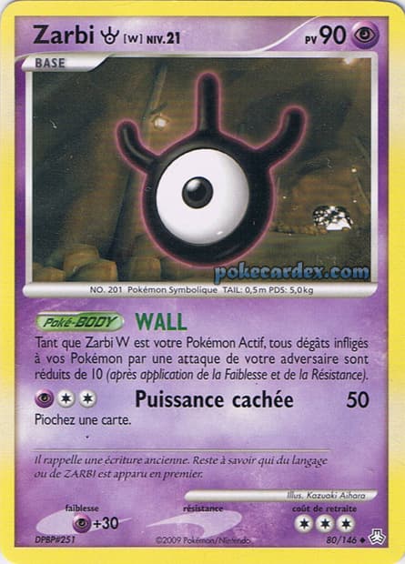 Carte Pokémon Zarbi W #80 — Éveil des Légendes