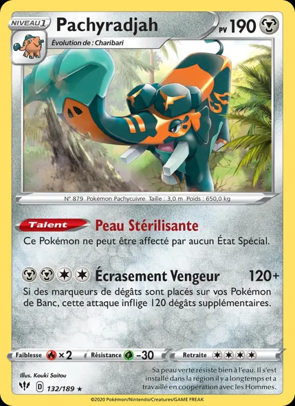 Carte Pokémon Pachyradjah #132 — Ténèbres Embrasées