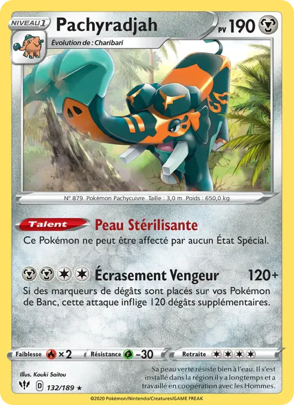 Carte Pokémon Pachyradjah #132 — Ténèbres Embrasées