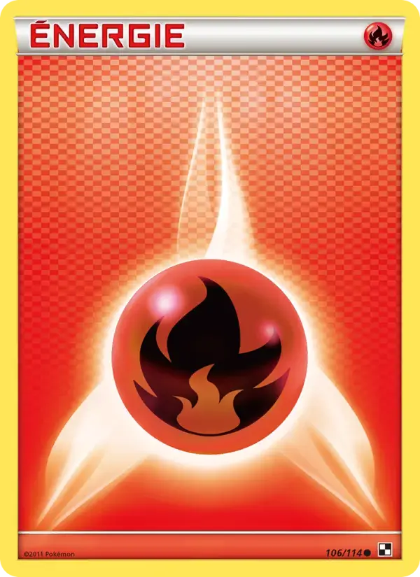 Carte Pokémon Énergie Feu #106 — Noir et Blanc