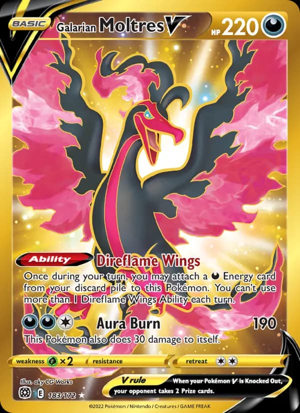 Galarian Moltres V #183 — Brilliant Stars