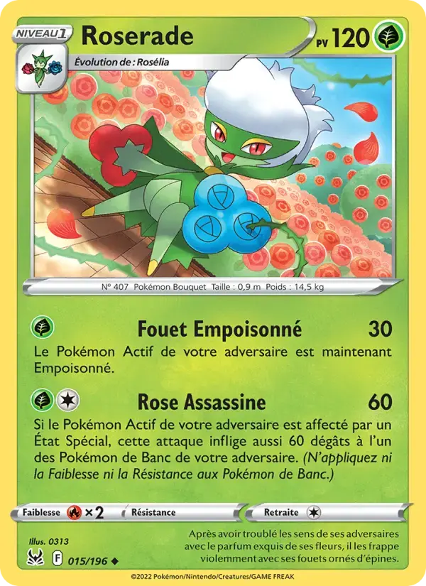 Carte Pokémon Roserade #015 — Origine Perdue