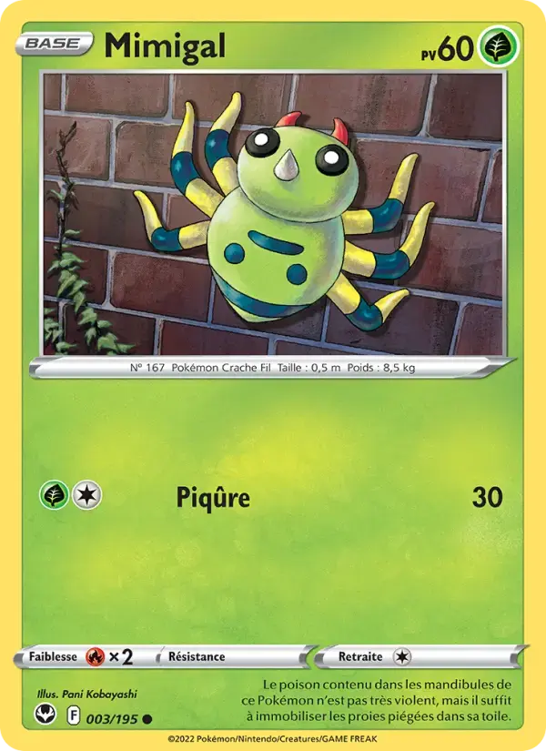 Carte Pokémon Mimigal #003 — Tempête Argentée