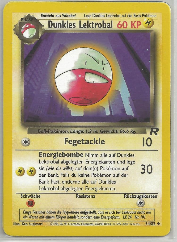 Carte Pokémon Electrode obscur #34 — Team Rocket