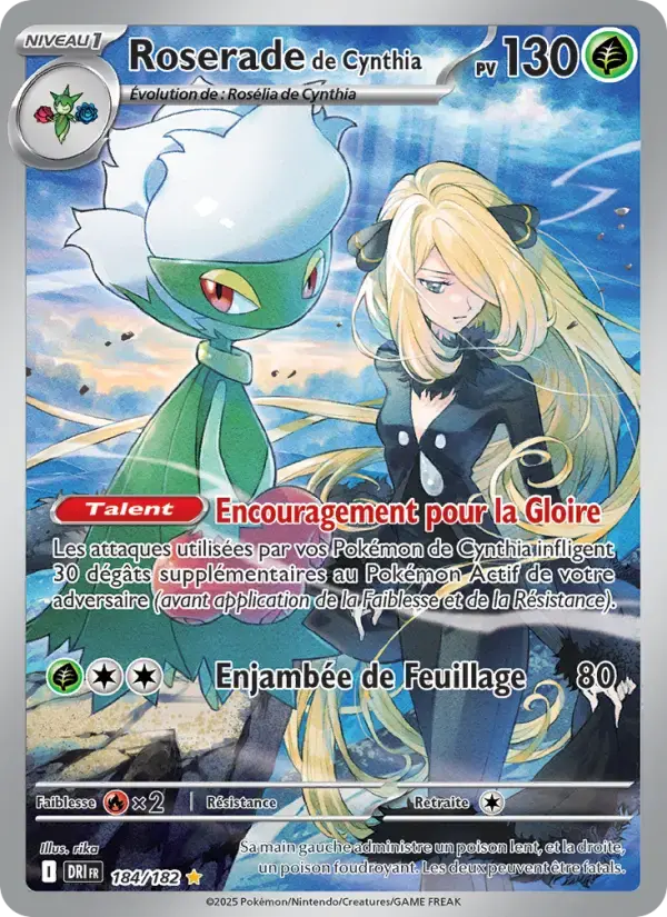 Carte Pokémon Roserade de Cynthia #184 — Rivalités Destinées