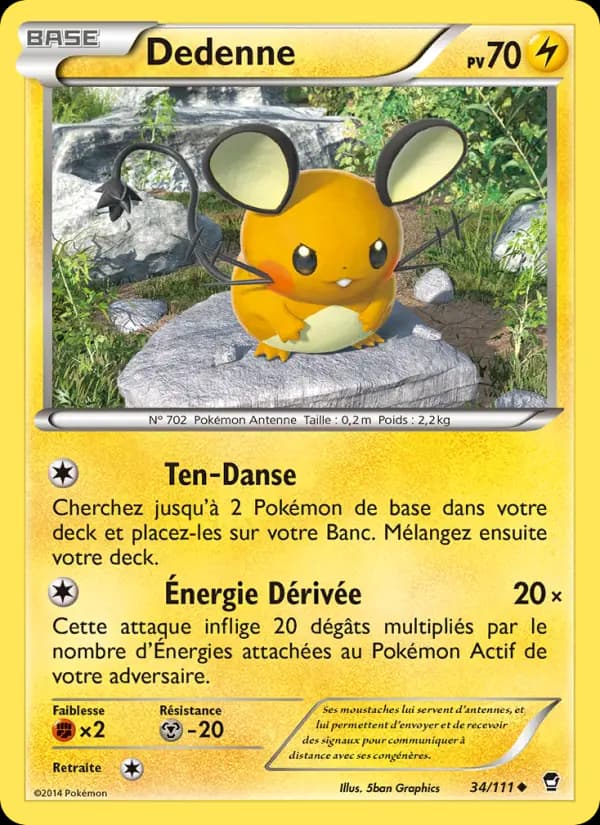 Carte Pokémon Dedenne #34 — Poings Furieux