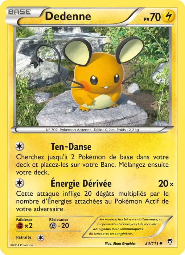 Carte Pokémon Dedenne #34 — Poings Furieux