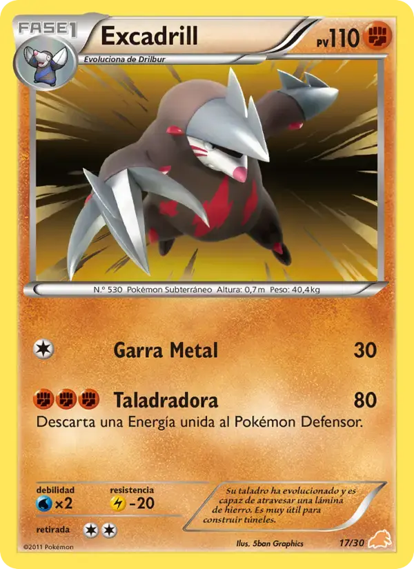 Carte Pokémon Excadrill #17 — Kit du Dresseur NB (Excadrill)