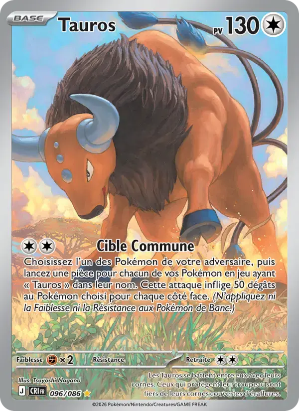 Carte Pokémon Tauros #096 — Chaos Ascendant