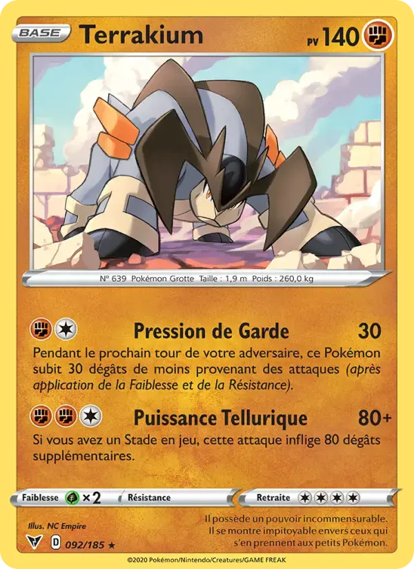 Carte Pokémon Terrakium #92 — Voltage Éclatant