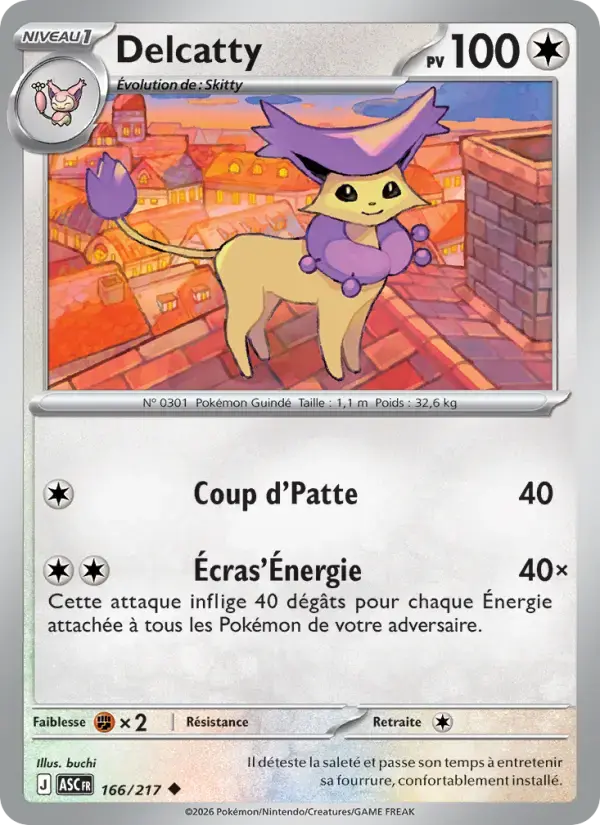 Carte Pokémon Delcatty #166 — Héros Transcendants