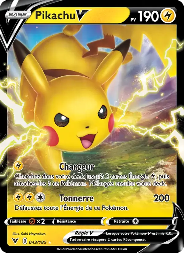 Carte Pokémon Pikachu V #43 — Voltage Éclatant