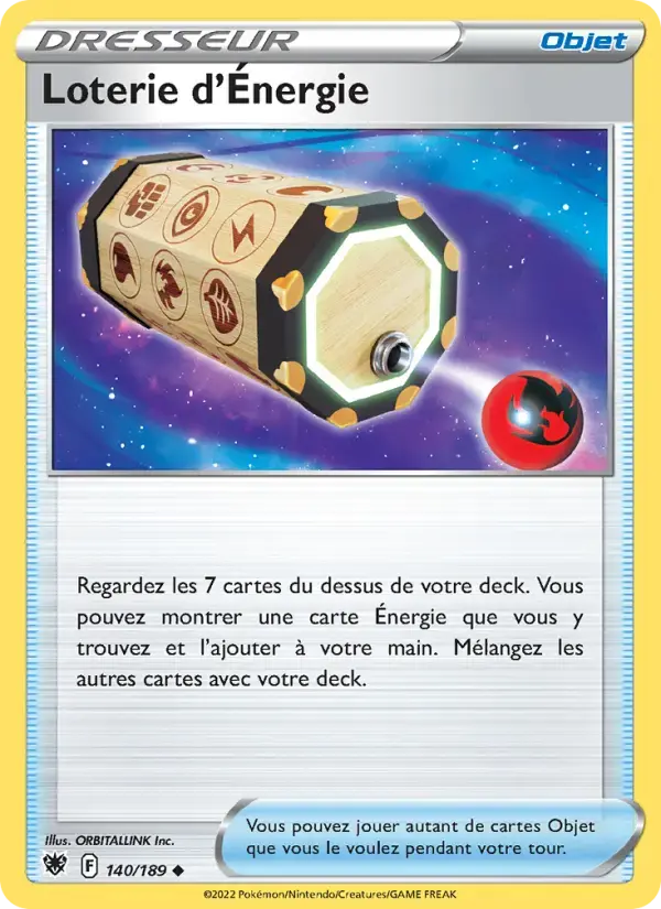 Carte Pokémon Loterie d'Énergie #140 — Astres Radieux