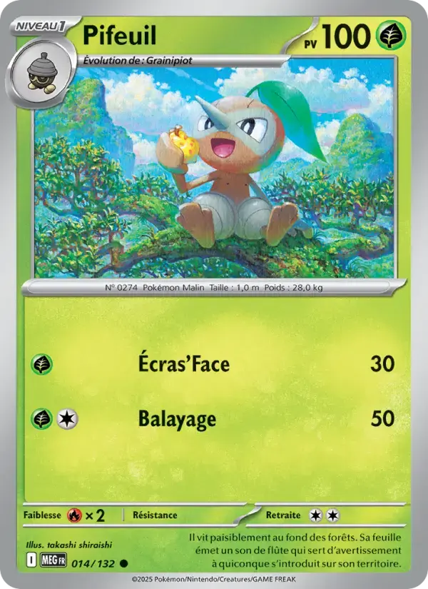 Carte Pokémon Pifeuil #014 — Méga-Évolution