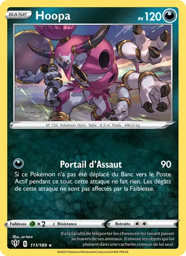 Carte Pokémon Hoopa #111 — Ténèbres Embrasées