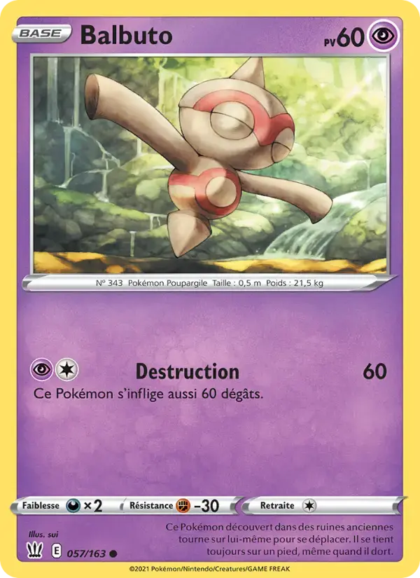 Carte Pokémon Balbuto #57 — Styles de Combat