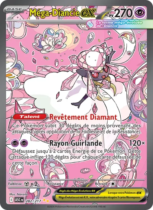 Carte Pokémon Méga-Diancie-ex #282 — Héros Transcendants
