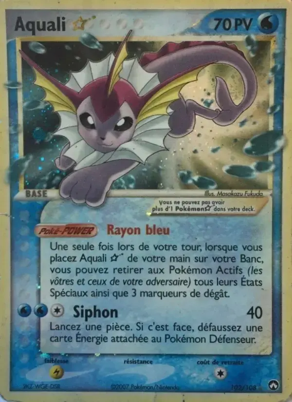 Carte Pokémon Aquali #102 — Gardiens du Pouvoir