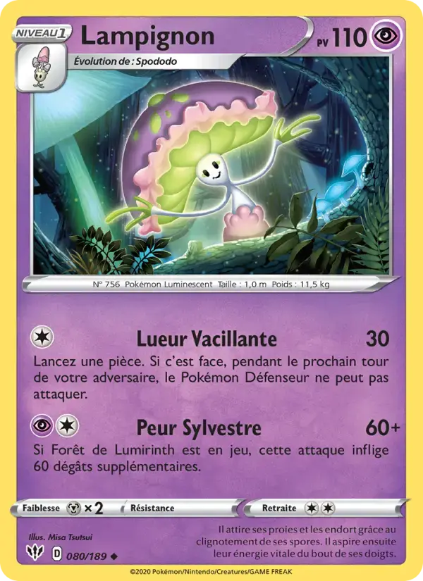 Carte Pokémon Lampignon #80 — Ténèbres Embrasées