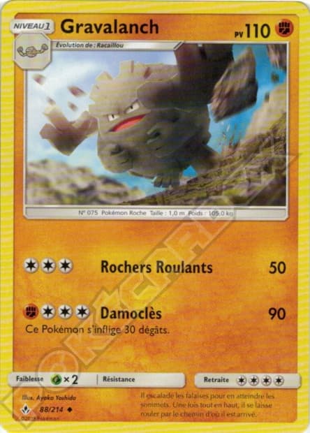 Carte Pokémon Gravalanch #88 — Alliance Infaillible