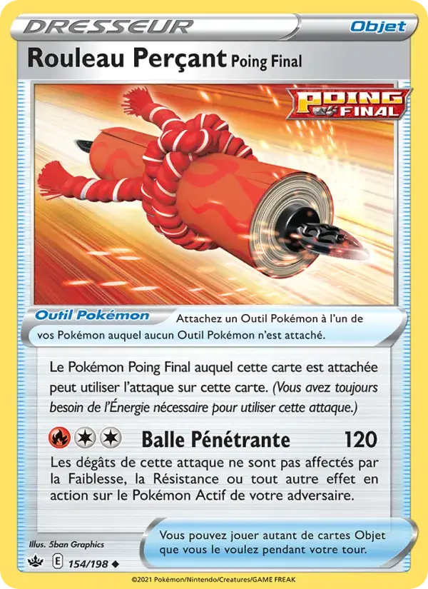 Carte Pokémon Rouleau Perçant Poing Final #154 — Règne de Glace