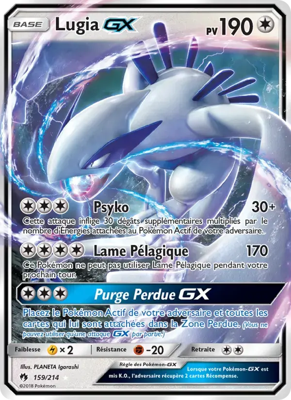 Carte Pokémon Lugia GX #159 — Tonnerre Perdu