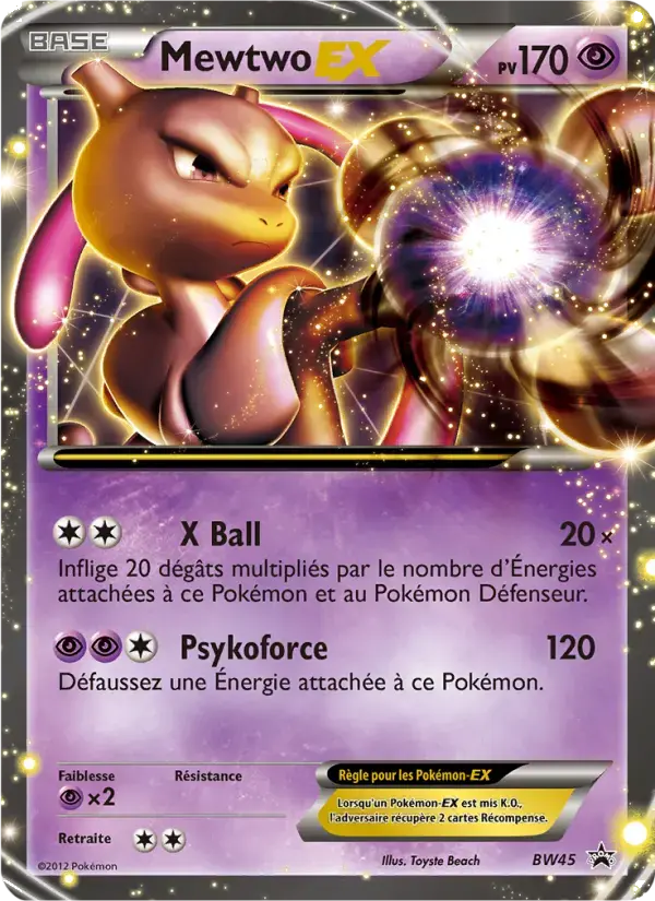 Carte Pokémon Mewtwo ex #BW45 — Promos Noir et Blanc