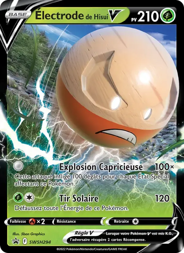 Carte Pokémon Électrode de Hisui V #SWSH294 — Promos Épée et Bouclier