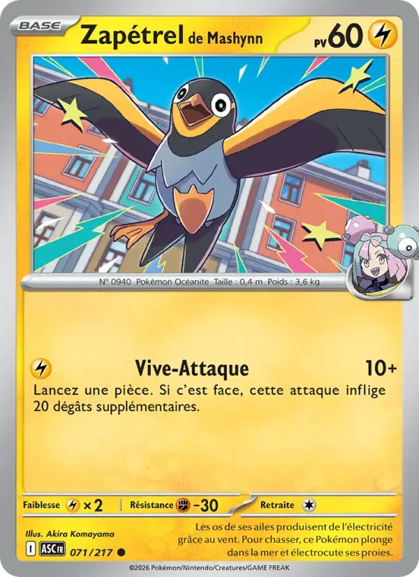 Carte Pokémon Zapétrel de Mashynn #071 — Héros Transcendants